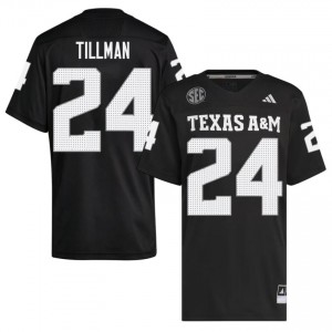 #24 Ramarian Tillman Texas A&M Black Jersey | Essential Stitched Men NCAA Football Gear 11606035