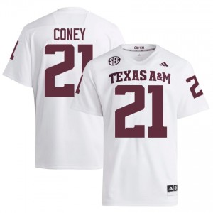 White Ray Coney #21 Texas A&M Aggies Jersey | Men High School Football Licensed Embroidery 57474367