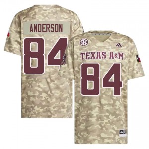 Licensed Richie Anderson #84 Texas A&M Aggies Beige Jersey | Men High School Football Embroidery Fan Gear 25810771