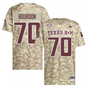 Texas A&M Aggies Robert Bourdon #70 Beige Jersey | Iconic Embroidery College Football Men Apparel 12675408