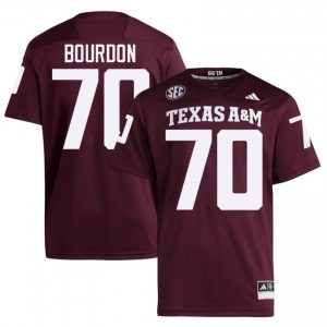 Maroon Robert Bourdon #70 TAMU Jersey | Men High School Football Limited Stitched 61124542