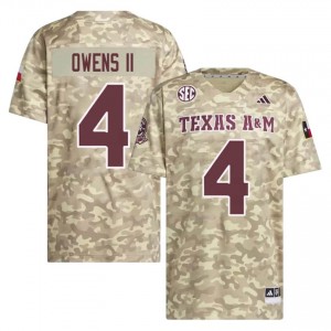 Licensed Rueben Owens II #4 Texas A&M Aggies Beige Jersey | Men High School Football Embroidery Fan Gear 77117228
