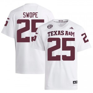 White Ryan Swope #25 Texas A&M Aggies Jersey | Men High School Football Licensed Embroidery 63527254