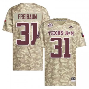 Texas A&M Aggies Shea Freibaum #31 Beige Jersey | Gameday Embroidery College Football Men Apparel 88352783