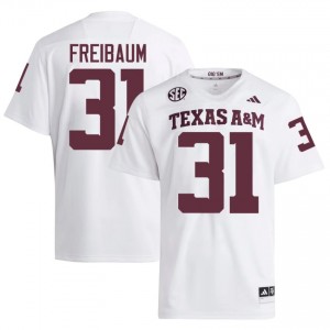 Elite Thread Shea Freibaum #31 Texas Aggies White Jersey | Men University Football Embroidery Fan Gear 39511758