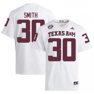 White TJ Smith #30 Texas A&M Aggies Jersey | Men High School Football Licensed Embroidery 35610570