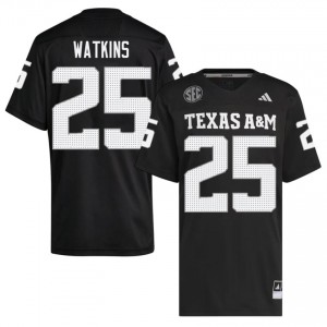 Tamarion Watkins #25 Texas A&M Jersey | Durable Black University Football Men Stitched 54221553
