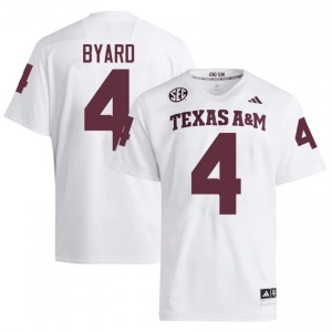 White Tawfiq Byard #4 Texas A&M Aggies Jersey | Men High School Football Licensed Embroidery 29134218