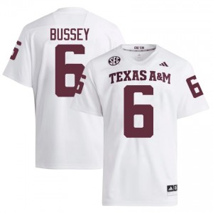 Terry Bussey #6 Texas A&M Aggies Jersey | Iconic White College Football Men Embroidery 43234731