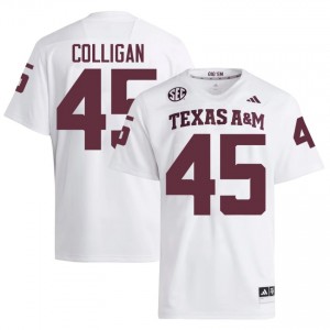White Tommy Colligan #45 Texas Aggies Jersey | Men High School Football Moisture Wicking Embroidery 21444334