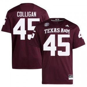 Durable Tommy Colligan #45 TAMU Maroon Jersey | Men University Football Stitched Fan Gear 91923263
