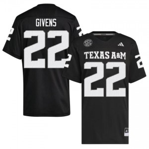 Black Tristian Givens #22 TAMU Jersey | Men Player Football Classic Stitched 60689912