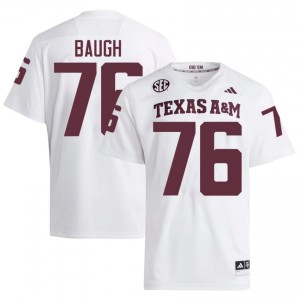 Elite Thread Trovon Baugh #76 Texas A&M Aggies White Jersey | Men University Football Embroidery Fan Gear 87097647