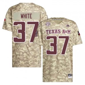 Moisture Wicking Tyler White #37 Texas Aggies Beige Jersey | Men High School Football Embroidery Fan Gear 51450218