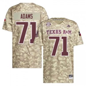 #71 Tyree Adams Texas A&M Aggies Beige Jersey | Genuine Embroidery Men NCAA Football Gear 36529828