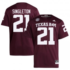 Vic Singleton #21 Aggies Jersey | Exclusive Maroon College Football Men Stitched 84924263