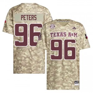 Licensed Waylon Peters #96 Texas Aggies Beige Jersey | Men High School Football Embroidery Fan Gear 35502114