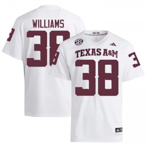 Whitaker Williams #38 Texas A&M Aggies Jersey | Gameday White College Football Men Embroidery 78985410