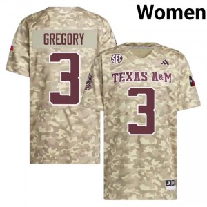 Aaron Gregory #3 Aggies Jersey | Elite Thread Beige University Football Women Stitch 94819314