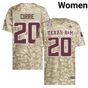 Licensed Adonyss Currie #20 Aggies Beige Jersey | Women High School Football Stitch Fan Gear 11724386