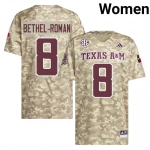 Texas Aggies Ashton Bethel-Roman #8 Beige Jersey | Iconic Stitch College Football Women Apparel 40591073