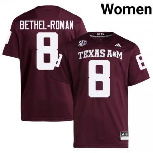 Texas Aggies Ashton Bethel-Roman #8 Maroon Jersey | Essential Embroidery NCAA Football Women Apparel 16751832