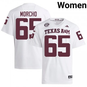 #65 Avery Morcho 12th Man White Jersey | Authentic Stitch Women Player Football Gear 95840557
