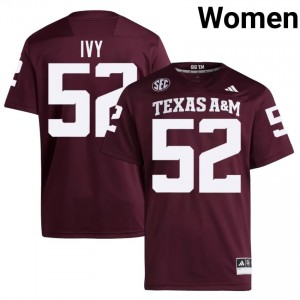 Maroon Blake Ivy #52 Texas A&M Aggies Jersey | Women High School Football Limited Embroidery 30485413