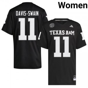 Limited Brandon Davis-Swain #11 Texas A&M Aggies Black Jersey | Women High School Football Embroidery Fan Gear 68862021