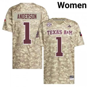 Licensed Bryce Anderson #1 Aggies Beige Jersey | Women High School Football Stitch Fan Gear 90779652