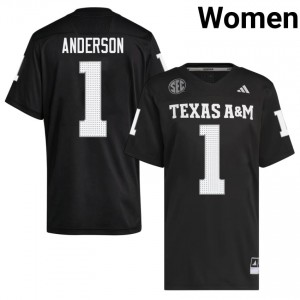 Bryce Anderson #1 Texas Aggies Jersey | Top-Tier Black University Football Women Embroidery 89338195