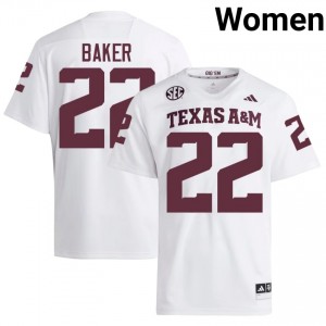 #22 Carsyn Baker 12th Man White Jersey | Alumni Stitch Women Player Football Gear 91200544