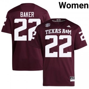 Maroon Carsyn Baker #22 Texas A&M Aggies Jersey | Women High School Football Fresh Embroidery 95863872