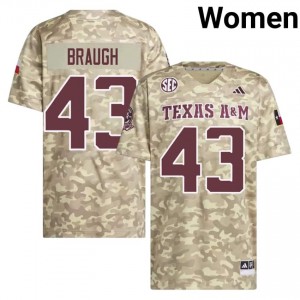 #43 Carter Braugh Texas Aggies Beige Jersey | Genuine Stitch Women NCAA Football Gear 14471064