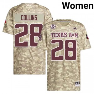 51th Man Chance Collins #28 Beige Jersey | Gameday Stitch College Football Women Apparel 80352192
