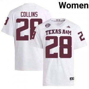 Officially Licensed Chance Collins #28 Aggies White Jersey | Women University Football Stitch Fan Gear 24047559
