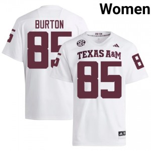 Elite Thread Chase Burton #85 Aggies White Jersey | Women University Football Stitch Fan Gear 23533703