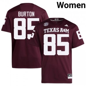 Chase Burton #85 Texas Aggies Jersey | Exclusive Maroon College Football Women Embroidery 83910926