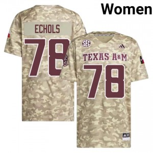 #78 Coen Echols Aggies Beige Jersey | Pro Cut Stitch Women NCAA Football Gear 25748319