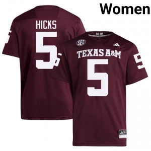 Maroon DJ Hicks #5 Texas A&M Aggies Jersey | Women High School Football Fresh Embroidery 48990402