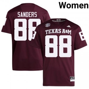 Maroon DJ Sanders #88 Texas Aggies Jersey | Women High School Football Limited Embroidery 89349063