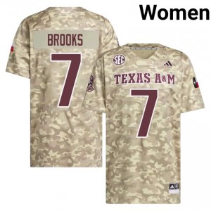 Dalton Brooks #7 Aggies Jersey | Officially Licensed Beige University Football Women Stitch 33837152