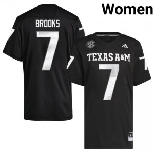 Texas Aggies Dalton Brooks #7 Black Jersey | Pro-Grade Embroidery College Football Women Apparel 81031846