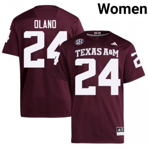 #24 David Olano Texas Aggies Maroon Jersey | Elite Embroidery Women Player Football Gear 87786083