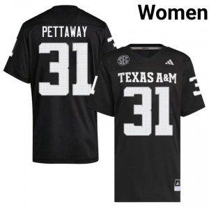 Deyjhon Pettaway #31 Texas A&M Aggies Jersey | Durable Black University Football Women Embroidery 17606032