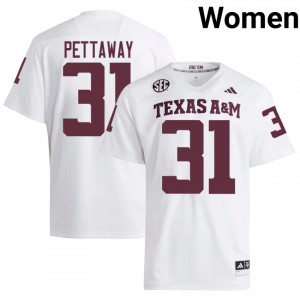 Texas Aggies Deyjhon Pettaway #31 White Jersey | Iconic Stitch College Football Women Apparel 69559620