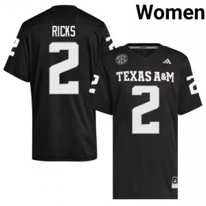 #2 Dezz Ricks Texas Aggies Black Jersey | Premium Embroidery Women NCAA Football Gear 28013040