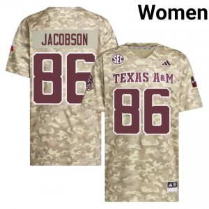 Evan Jacobson #86 Texas Aggies Jersey | Elite Thread Beige University Football Women Stitch 50147895