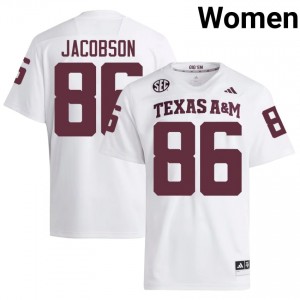 Evan Jacobson #86 Texas Aggies Jersey | Iconic White College Football Women Stitch 50131151