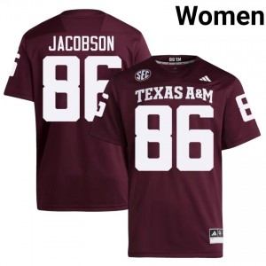 Texas A&M Aggies Evan Jacobson #86 Maroon Jersey | Essential Embroidery NCAA Football Women Apparel 16493908